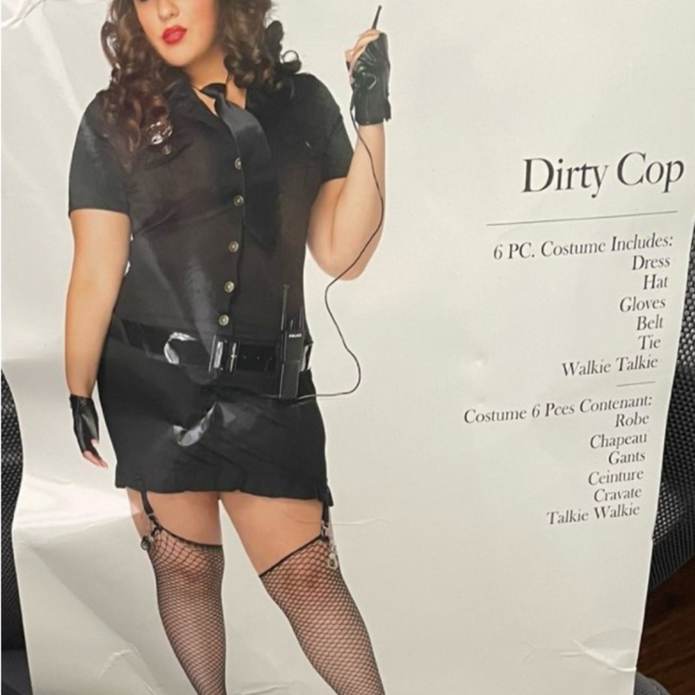 Black Dirty Cop Costume with Accessories